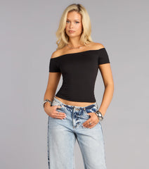 Clean Slate Off-Shoulder Crop Top
