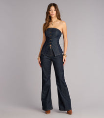 Effortlessly Dialed In Denim Strapless Top