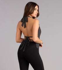 Low Key Allure Polka Dot Halter Top