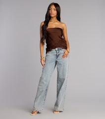 Silky Shine Satin Tube Top