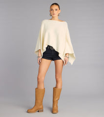 Cozy Hour Flowy Sweater Poncho