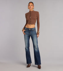 Quietly Cool Double Zip Ribbed Sweater