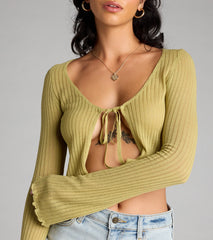 Caught Up Tie Front Knit Top