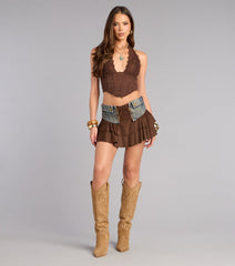 Denim Darling Tiered Mini Skirt