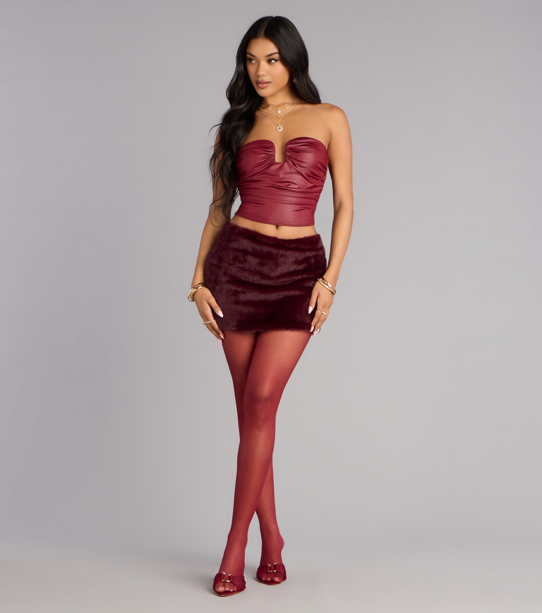 Flirty Faux Fur Mini Skort
