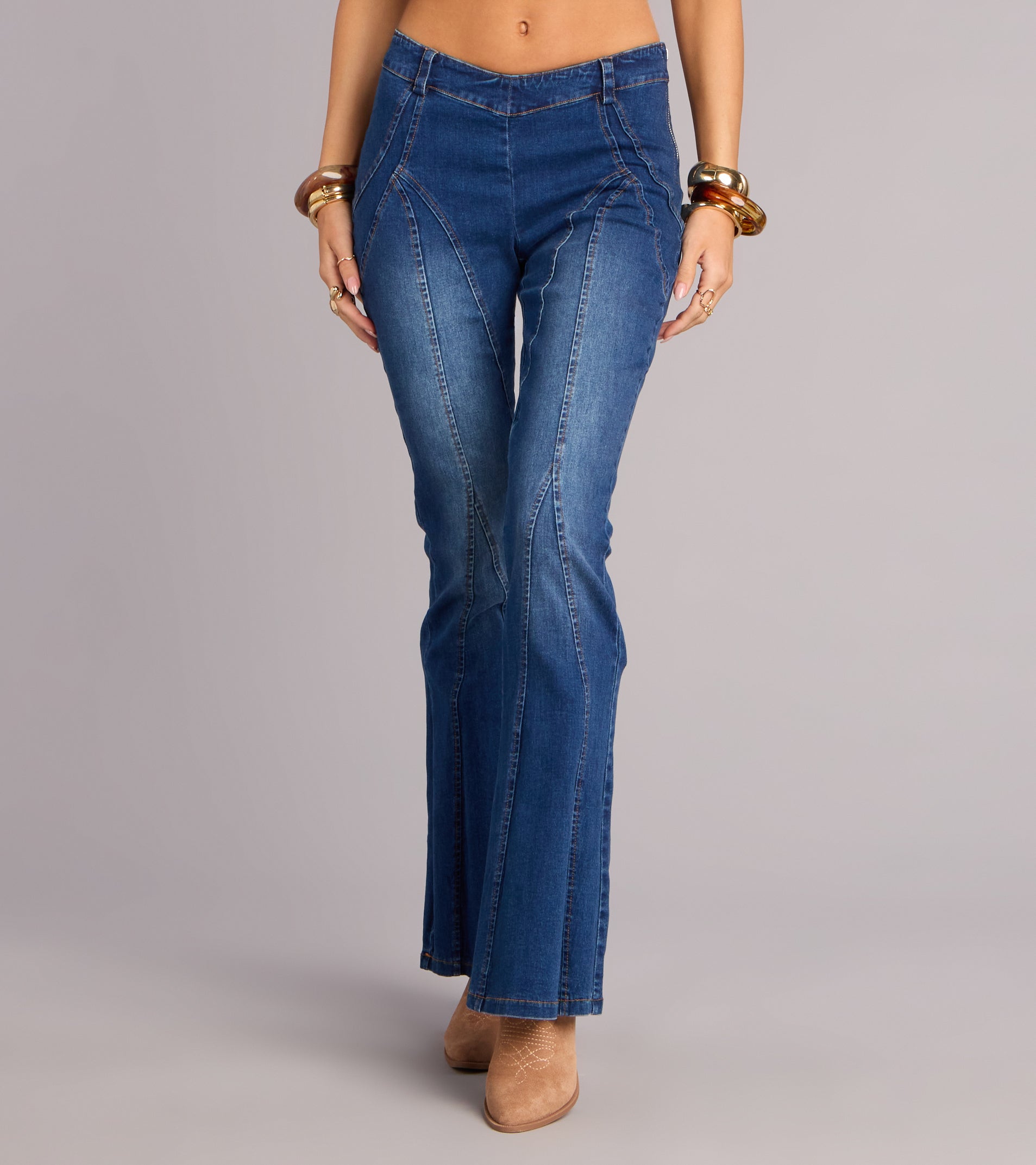 Curve Code V-Waist Flare Denim Jeans