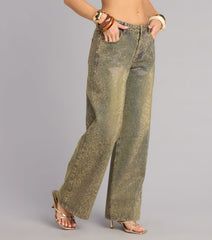 Glam Moment Rhinestone Denim Straight-Leg Jeans