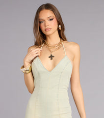 Caught The Vibe Denim Open Back Jumpsuit