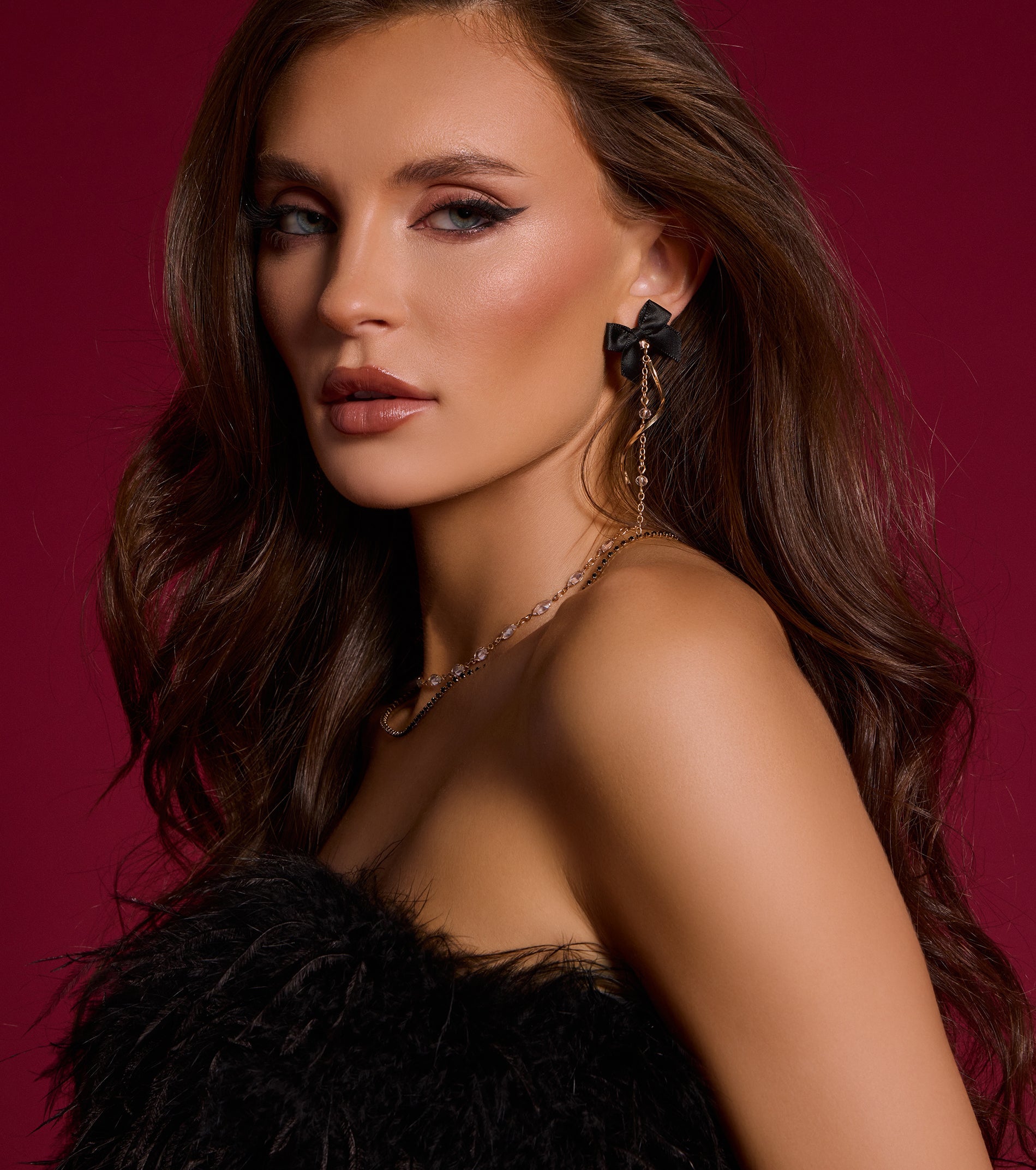 Pretty Bow Fringe Earrings