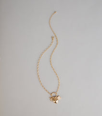 Locked In Heart Charm Necklace