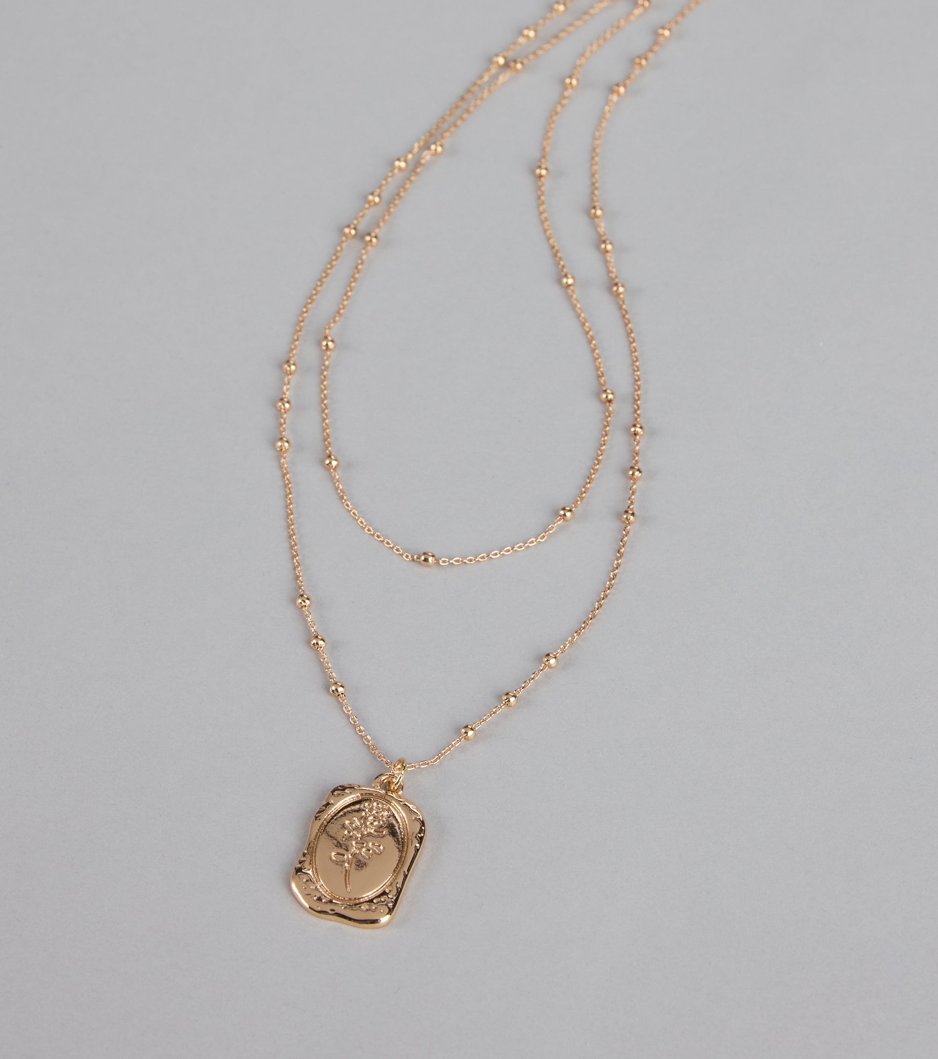Luxe Layered Rose Pendant Necklace