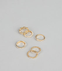 Shimmer Stacking Rhinestone Ring Set