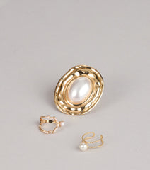 Modern Heirloom Pearl Statement Three Ring Pack
