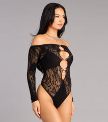 All In Lace Long Sleeve Cutout Bodysuit