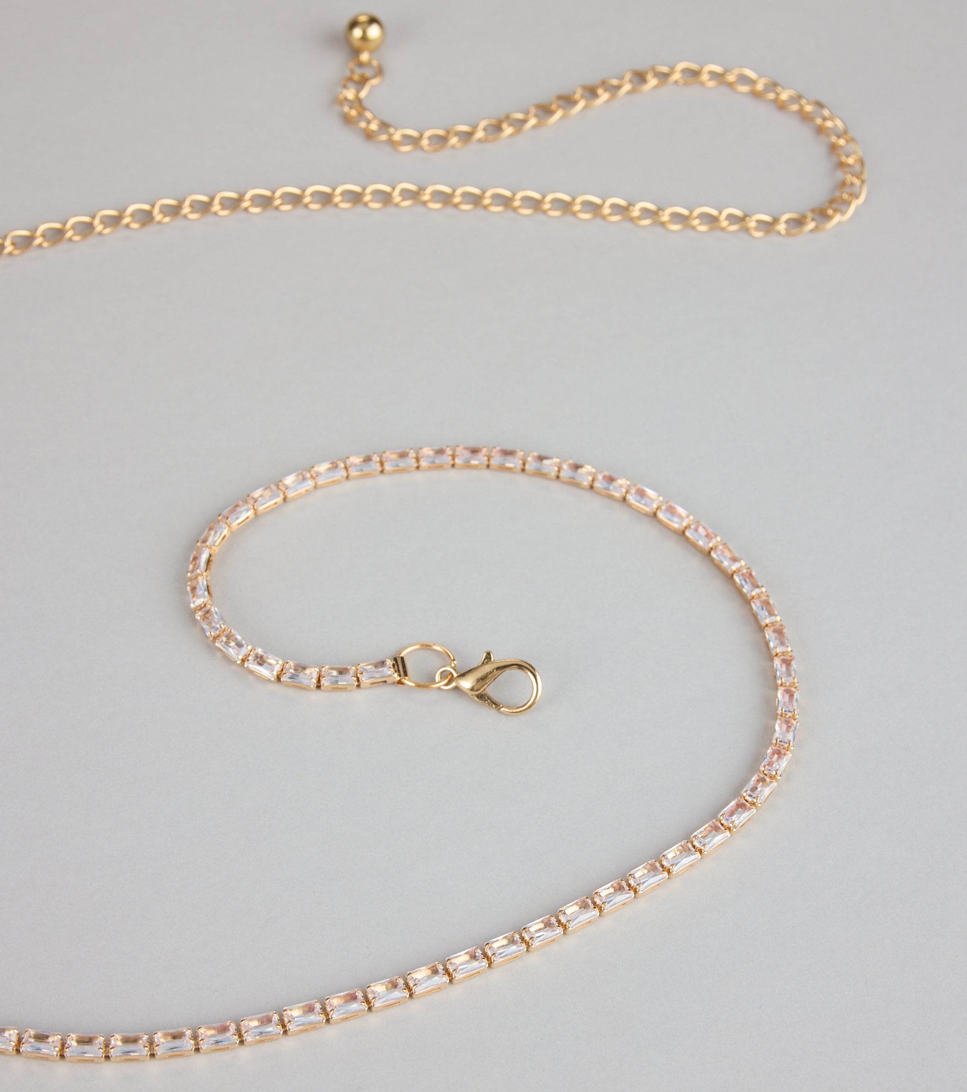 Soft Shine Dainty Rhinestone Chain Belt