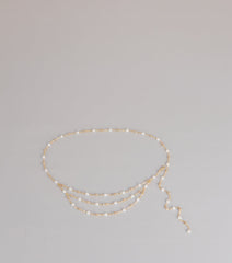 Delicate Glow Pearl Chain Belt