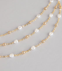 Delicate Glow Pearl Chain Belt