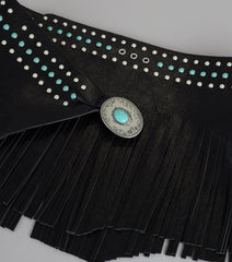 Outlaw Energy Faux Leather Fringe Skirt Belt