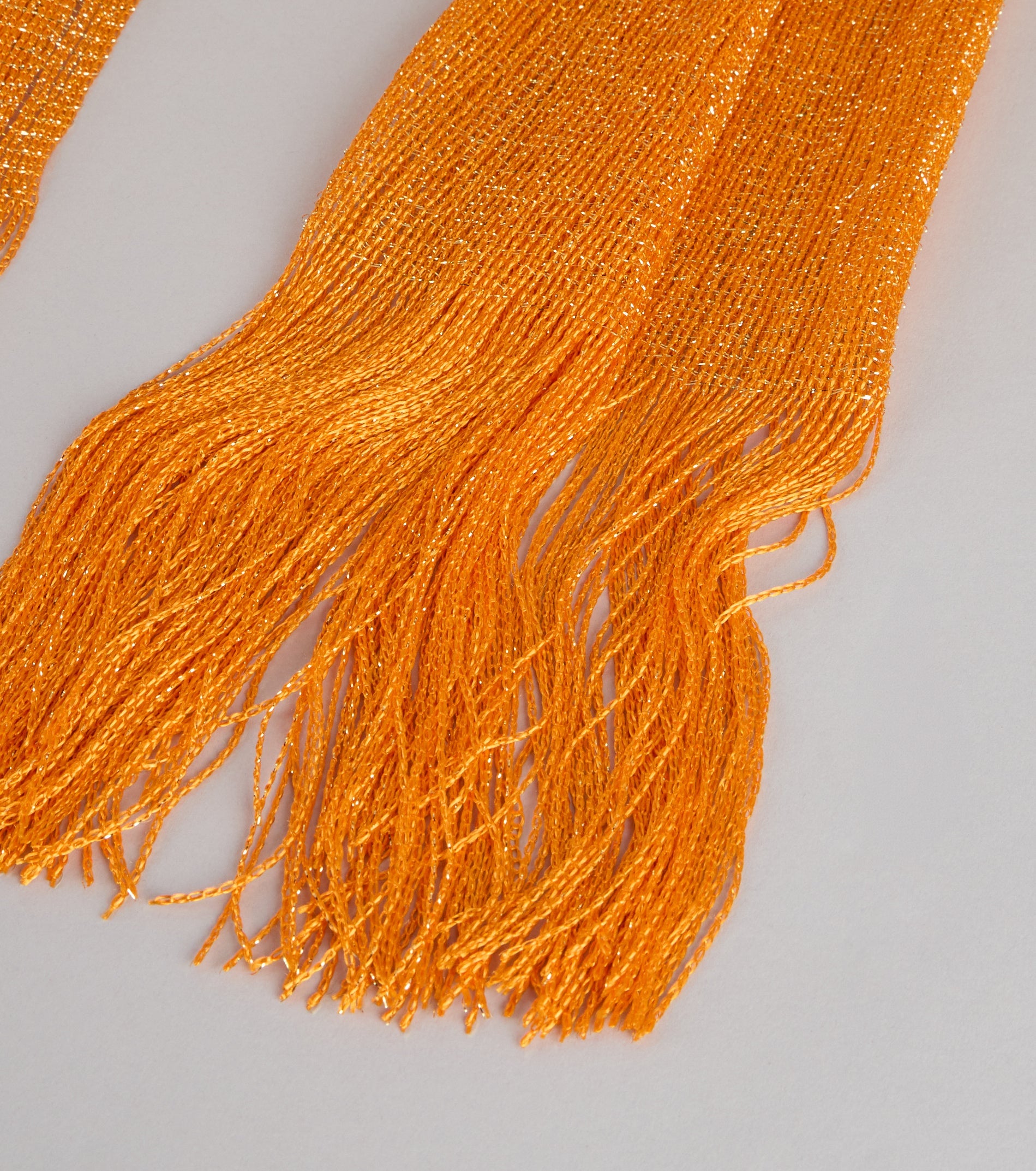 Soft Glow Lurex Fringe Scarf
