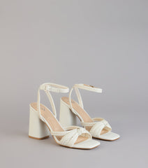 Chic Steps Braided Block Heels