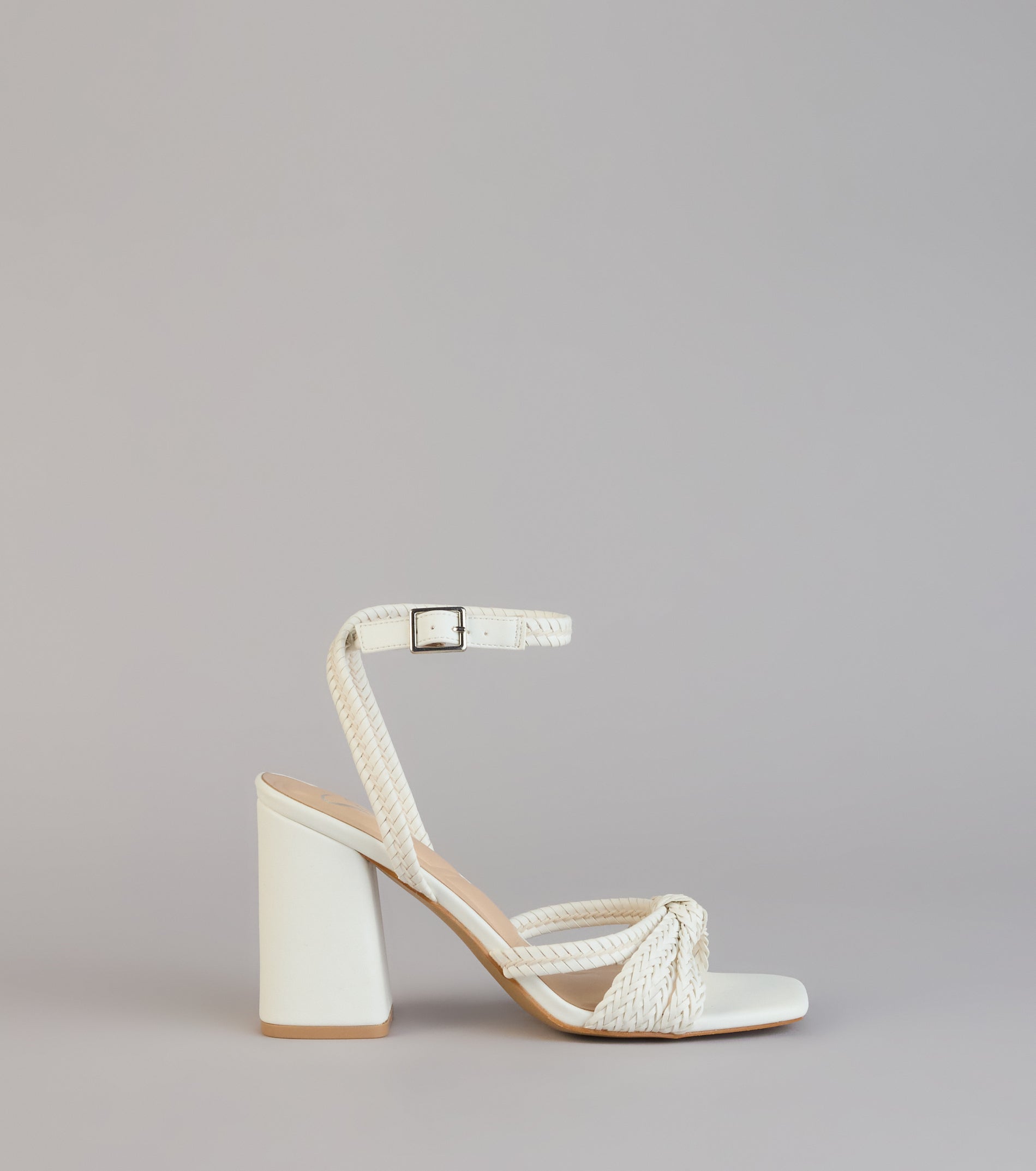 Chic Steps Braided Block Heels