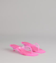 Clear Choice Jelly Thong Kitten Heels