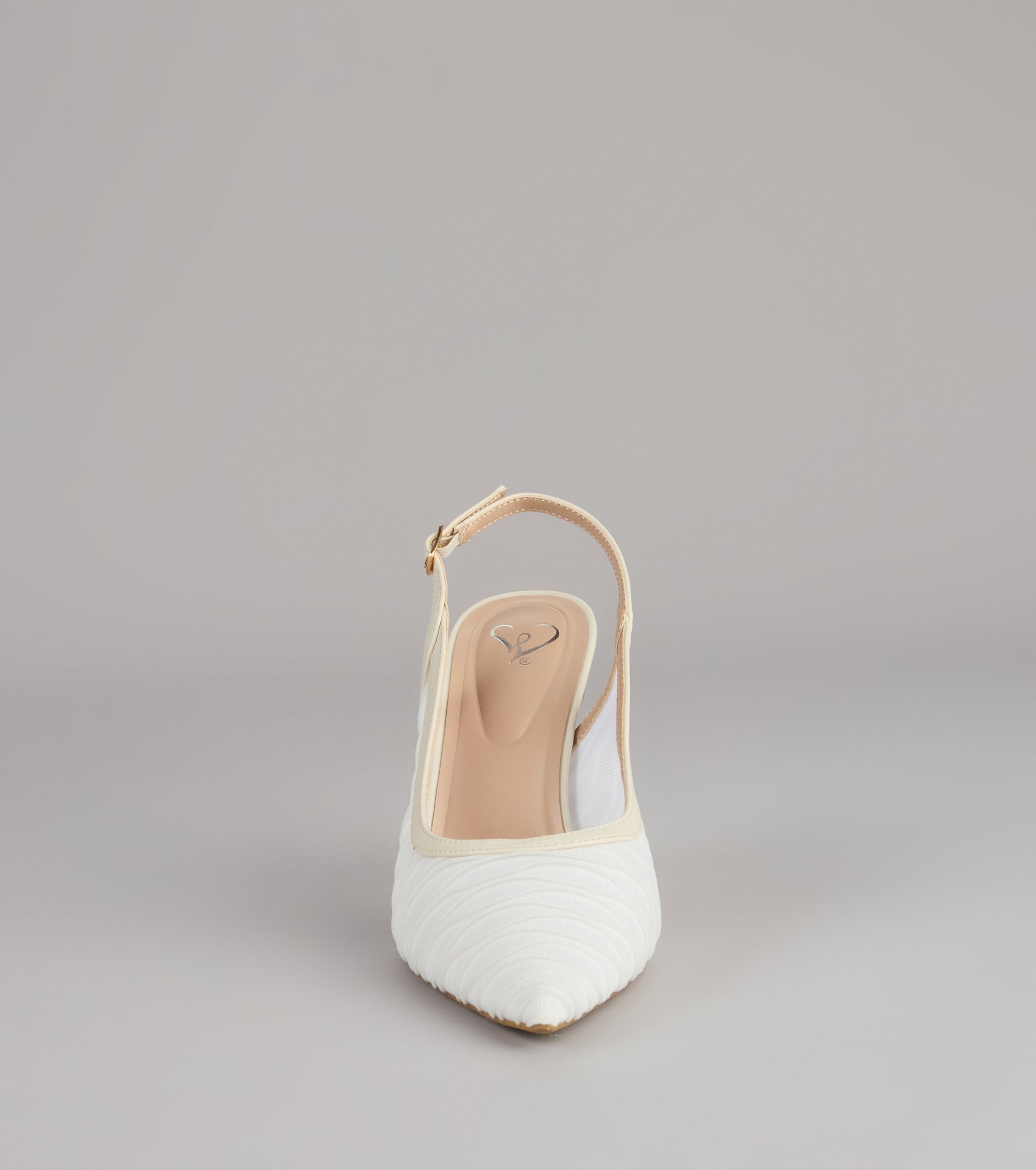 Sheer Chic Tulle Sling-Back Pumps