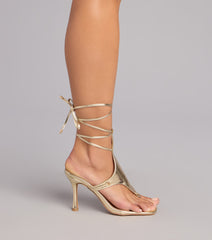 Tied And Tempting Stiletto Lace-Up Heels