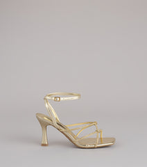 RSVP Ready Rhinestone Knot Strappy Heels