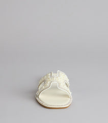 I Do Glam Faux Pearl Rhinestone Sandals