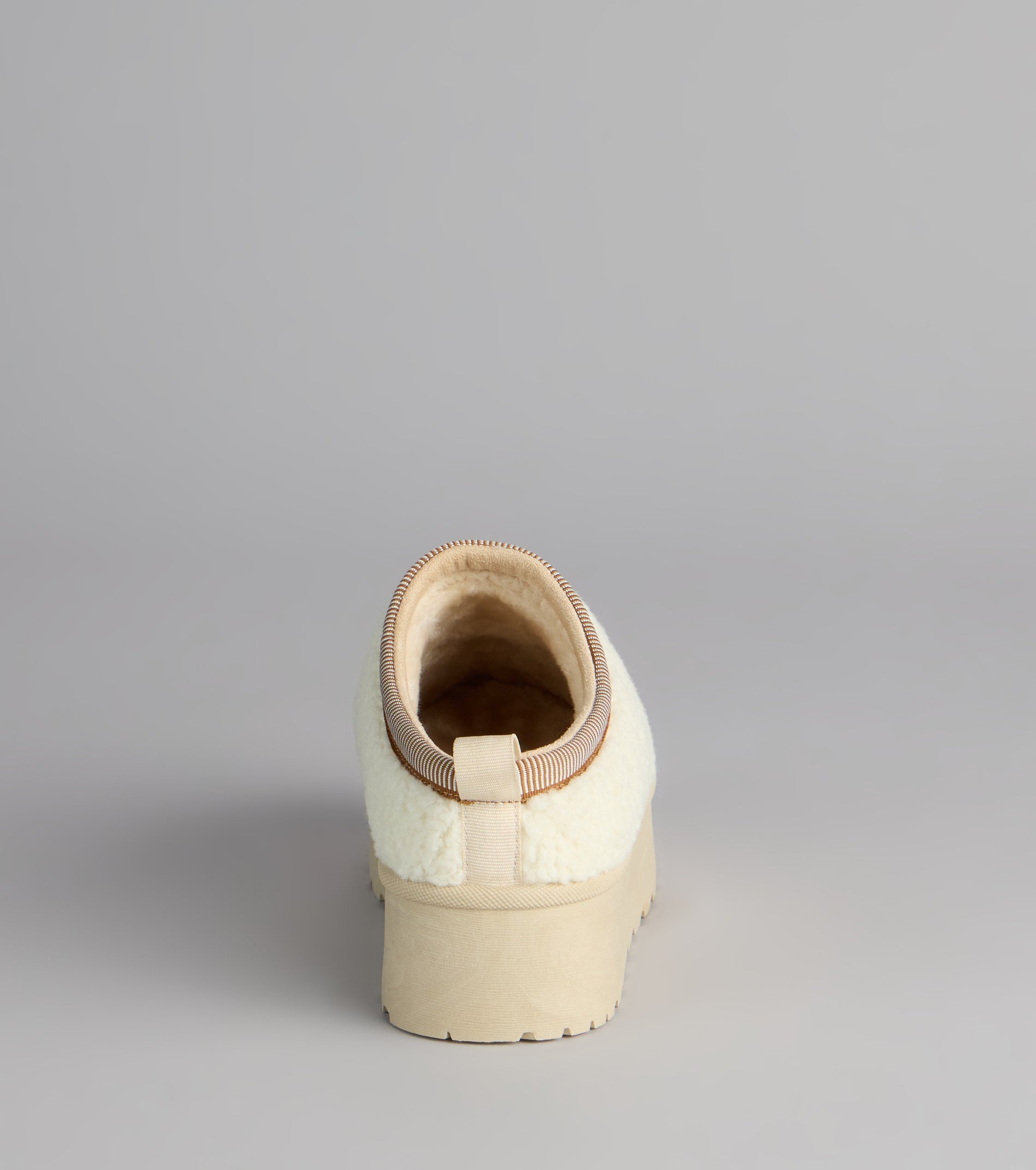 Cloud Club Faux Sherpa Platform Slippers