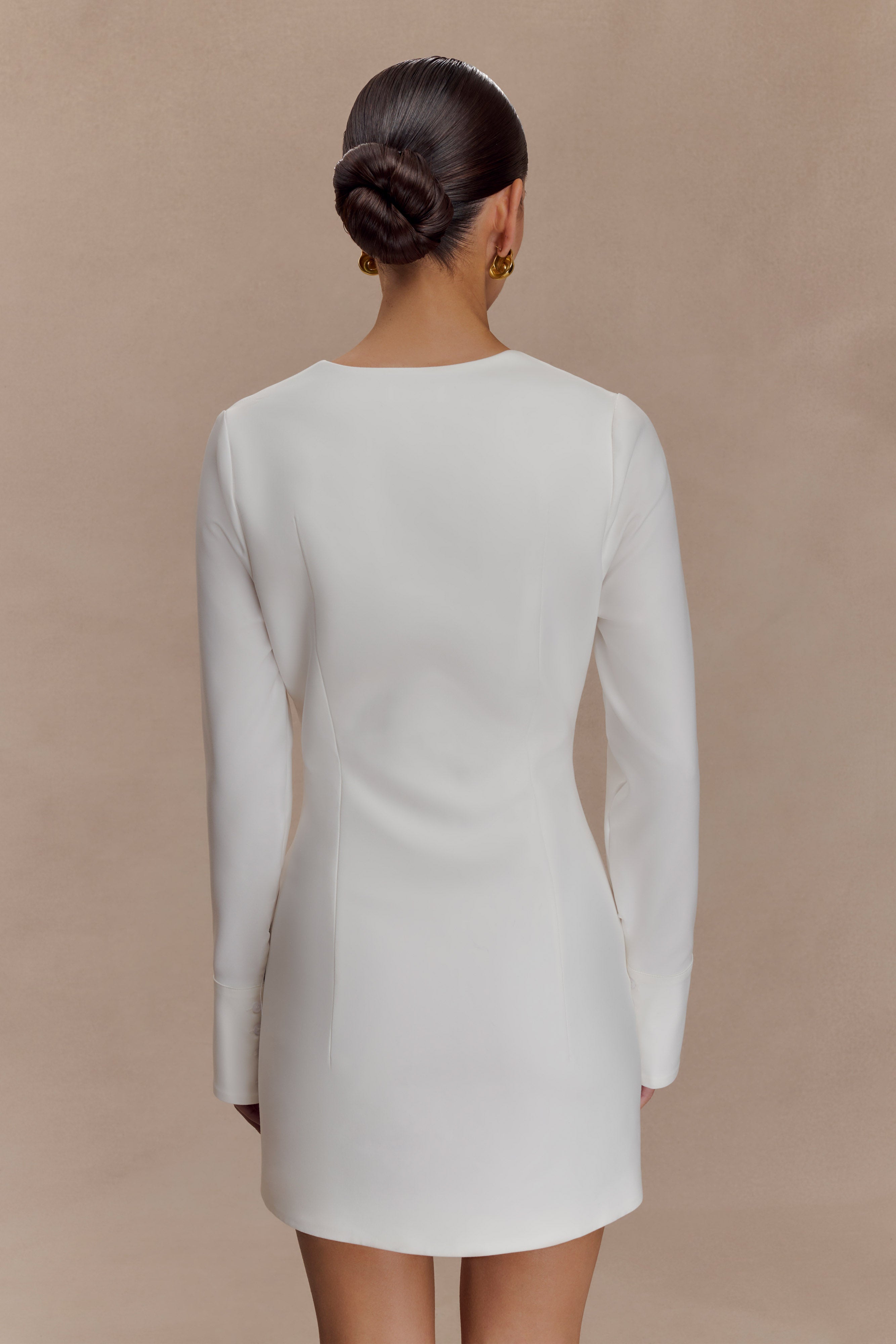 Carina Peplum Cotton Shirt Dress - White