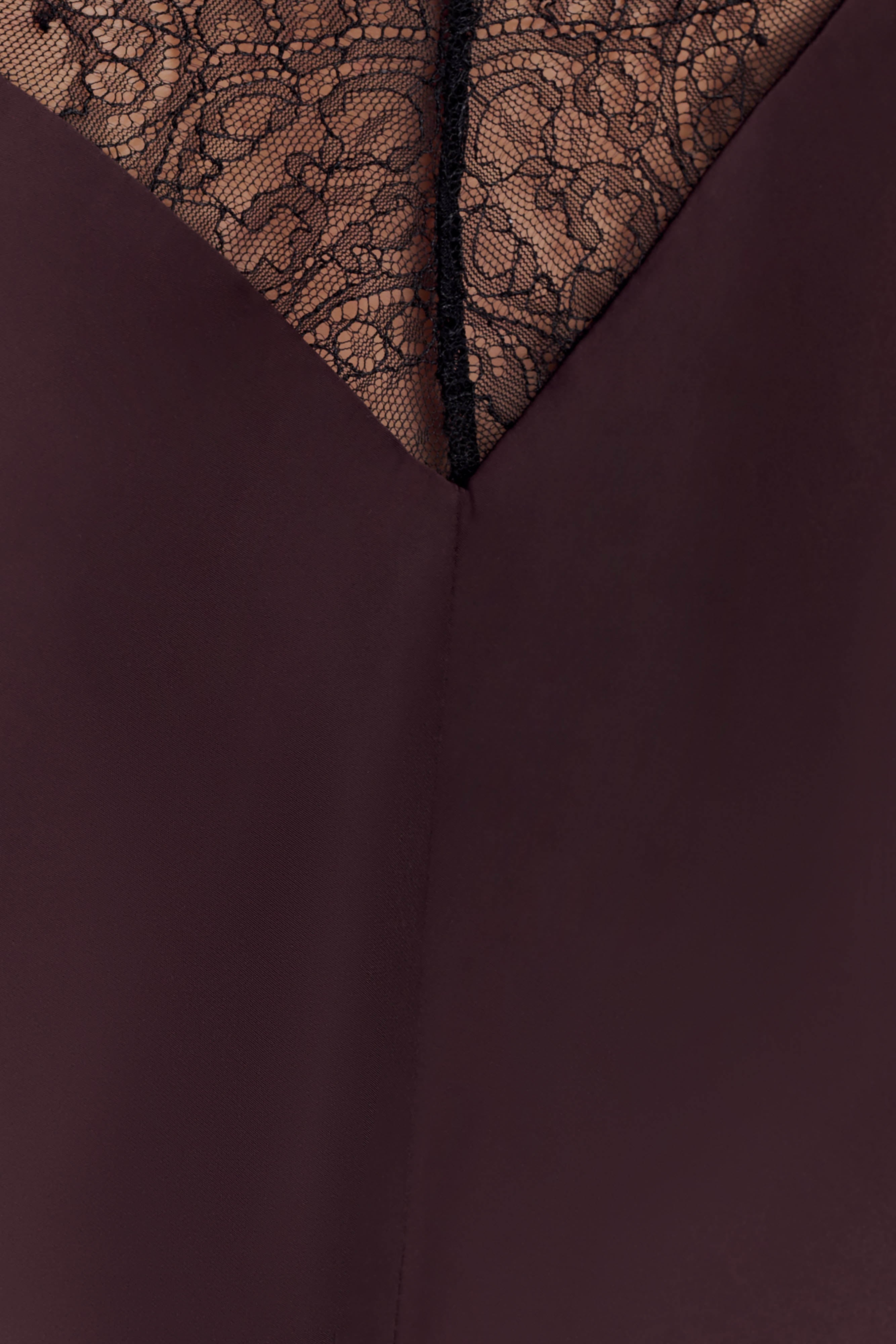 Regina Halter Lace And Satin Mini Dress - Chocolate