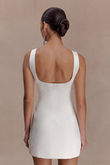Beth Satin Mini Dress - White