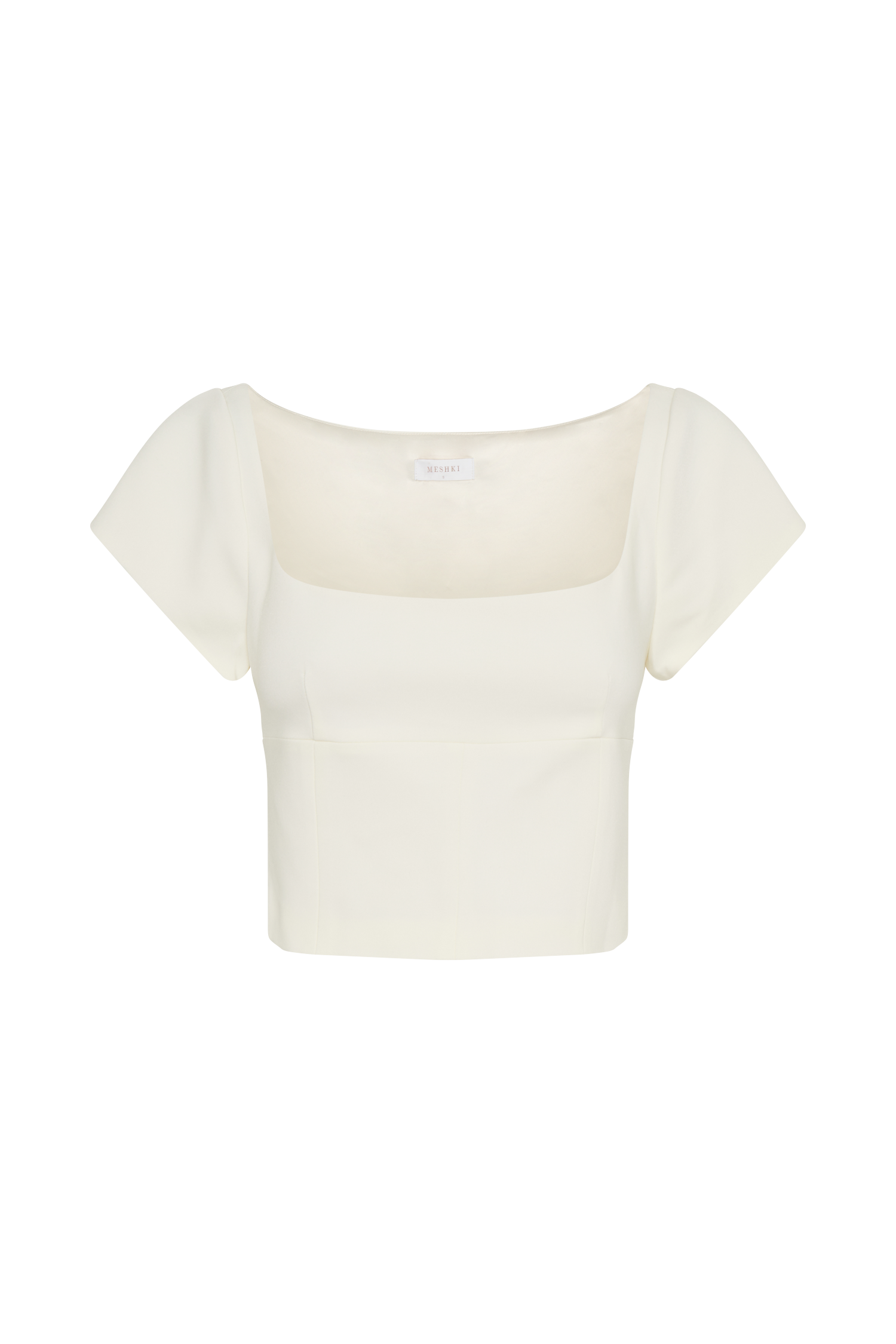 Ellis Cap Sleeve Longline Suiting Top - Ivory